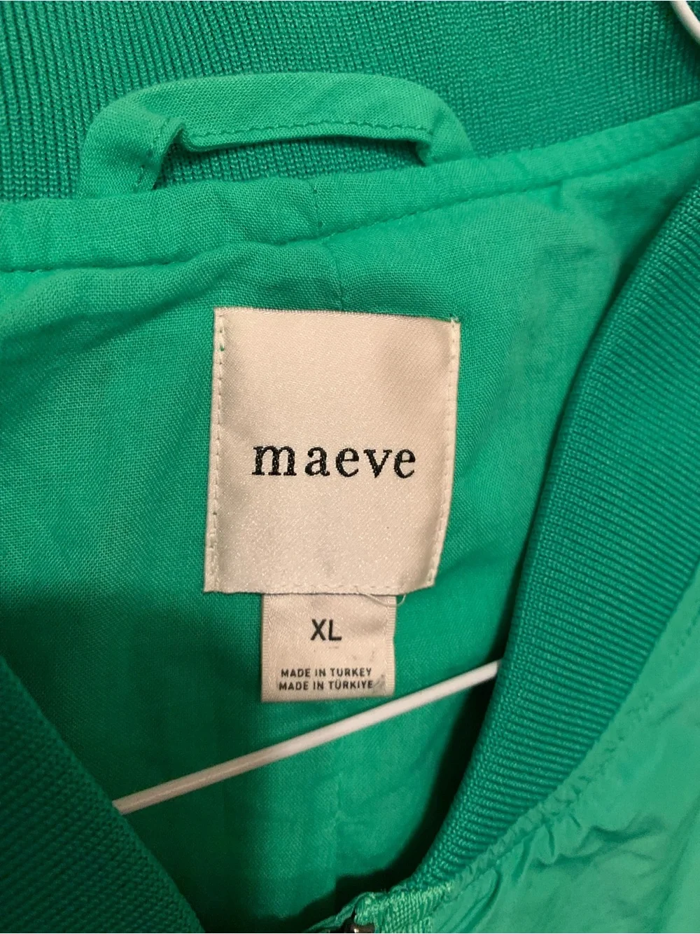 Maeve Kelly Green Jacket with the feel of a Windbreaker for Cool Days XL